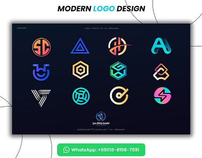 Modern logo design. 3d app branding design ga logo gh logo graphic design h logo illustration logo logo design modern logo modern logo design o logo project s logo typography ui ux vector