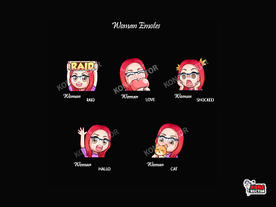 Woman Twitch Emotes cartoon design emoji emote emotes illustration twitch twitchemote twitchemotes