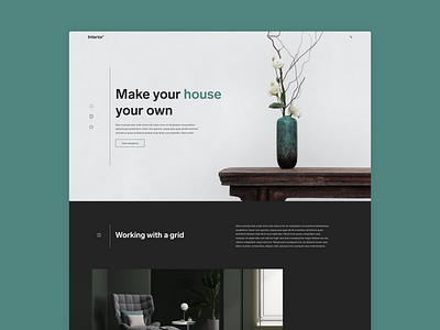 Interior+ concept furniture home page interior interior design landing page minimal web design webdesign website website design