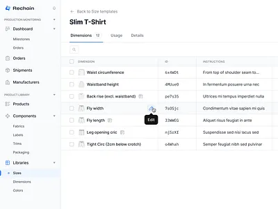 Sizes Templates & Dimensions Library blue bulk actions figma inline actions interactions light mode list minimal product design saas side nav tab table ui ux ui web