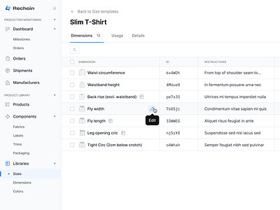 Sizes Templates & Dimensions Library blue bulk actions figma inline actions interactions light mode list minimal product design saas side nav tab table ui ux ui web