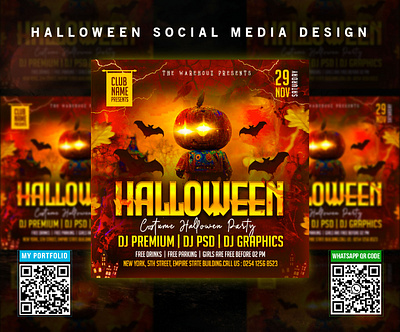 Halloween Social Media Design advert banner branding business corporate creative deisgn design flyer graphic illustration logo media social ui