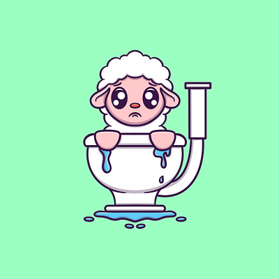 Cute sheep with closed 3d animal animation branding closed design graphic design illustration illustration art illustrator ilustration logo motion graphics sheep take a bath ui vector vector art