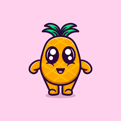 Pineapple cartoon illustration branding cartoon character design fruit grapic resource illustration illustration art illustrator ilustration logo mascot pineapple vector art