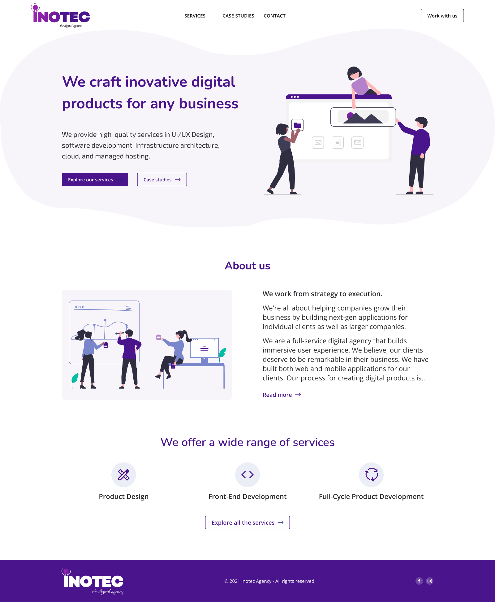 Inotec website homepage preview agency figma landingpage ui ui design web design