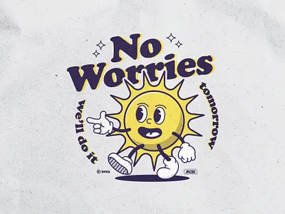 No worries we'll do it tomorrow branding graphic design illustration logo mascot mascot design mascot logo mascot vector retro mascot sun character tees design tshirt design vector