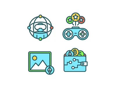 Crypto Icons bitcoin btc crypto crypto games cryptocurrency games icon icon design icon set illustration metaverse nft tokens vector wallet