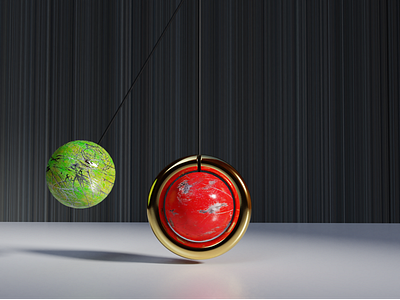 // swinging balls 3d animation