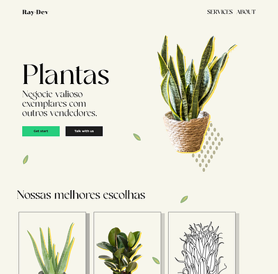 Ecommerce para plantas da região page plant ui