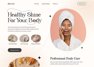 Spa & Wellness Landing Page Concept aromatherapy beauty body concept design health healthy hero landing layout massage physical renewal shine spa spa centre ui ux website wellness