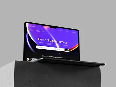 Homa - Landing page airbnb apartments art direction clean digital nomads gradient homes interface landing page layout minimal real estate rent responsive ui ux web web design