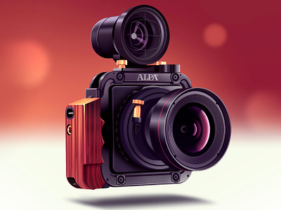 Alpa Camera art camera device digitaldrawing gradients gravity illustration photo photography photoshop realistic study vector