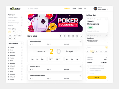 Sports betting dashboard | Light betting casino clean dashboard dashboard design light mode minimal sport ui ui inspiration ui ux design web web design website design