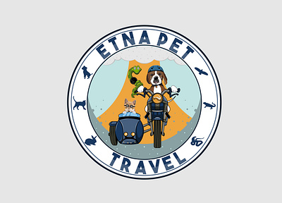 Etna Pet Travel adobe illustrator art branding cartoon cat design dog etna graphic design graphicdesign illustration italy logo motorcycle pet snake travel ui vector volcano