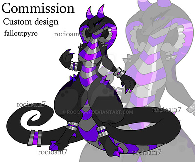 [COMM] falloutpyro (DA) character character design comm commission digital art digitalart fantasy furry illustration rocioam7