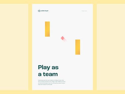 Play as a team brand branding color company design design team icons illustration people poster principles product sales layer saleslayer shapes typography values vector