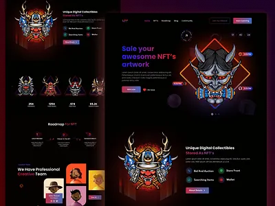 NFT landing page design agency landing page app design app landing page graphic design landing page design nft nft design ui ux website design