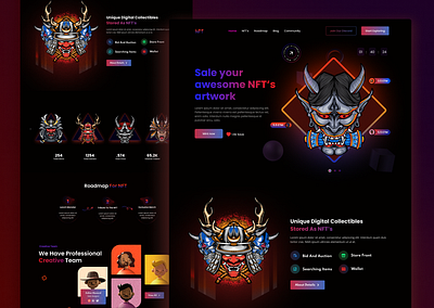 NFT landing page design agency landing page app design app landing page graphic design landing page design nft nft design ui ux website design