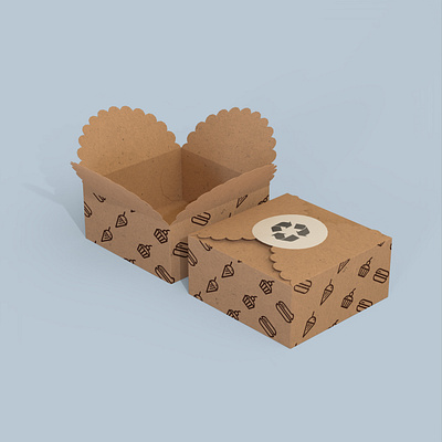 Food Packaging Box Mockup bread