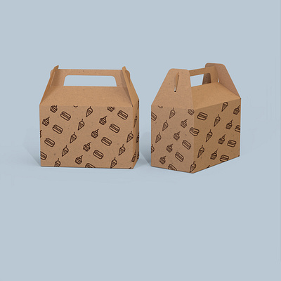 Box Packaging Mockup With Handle packaging box