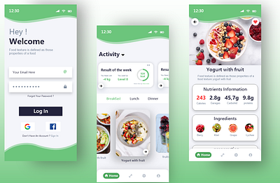 Diet app Ui diet ui dietapp graphic design health app ui uiux
