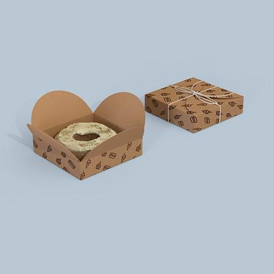 Cake Box Packaging Mockup box mockup