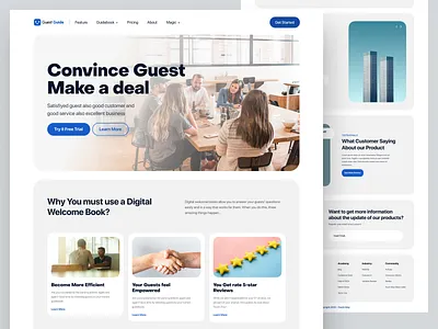 Guest Guide | Website Design 🎨 clean company profile design designing landing page on boarding sass landing page ui uiux uiux design ux web app web company profile web design