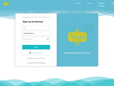 Registration Page UI adobe app concept design form registration ui user interface ux