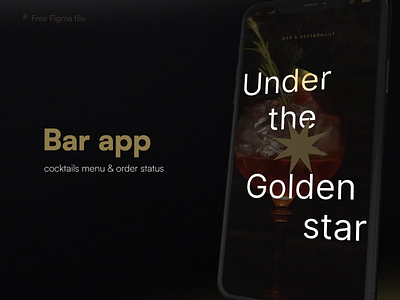 Bar App animation app bar cocktail dark theme food free freebie menu modern motion restaurant simple ui