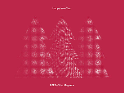 Happy New Year 2023 christmas greeting happy new year illustration magenta pantone tree