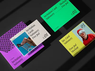 Free Invitation Stationary Cards Psd Mockup card mockup envelope mockup invitation mockup