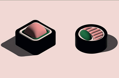 3d sushi branding design graphic design illustration logo typography vector