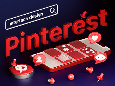 Pinterest 3D 3d cg cinema4d logo pinterest rozov visualisation wnbl