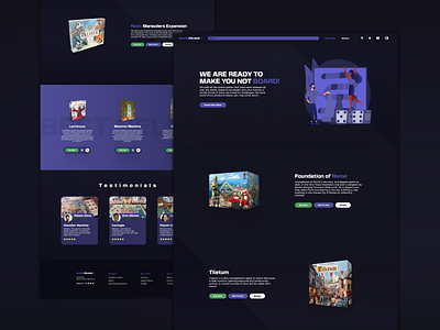 Boarderland - Board Games Online Shop (UI) blue board board games design navigation bar navy online online shop products purple search shop template ui uiux ux website website design website template