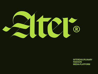 Ater blackletter branding design fashion graphic design identity lettering logo minimal modern type typographic typographic logo