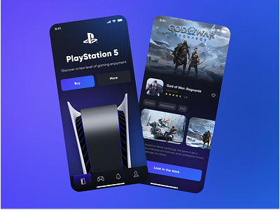 PlayStaition5 concept mobile app 1st page app application design landing landing page mobile mobile design shot site ui