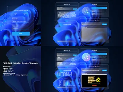 21DDOS_Attacker_engine app branding browser commandline dns engine login software uidesign vpn windows