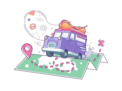 The little carb truck 2d character adobe illustrator app car cartoon cartoon character character design delivery design fastfood illustration truck vector