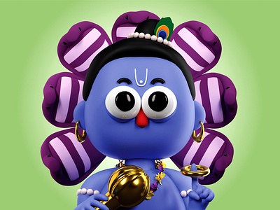 Sree Krishna 3d 3dcharacter 3dmodel 3dmodelling blender3d god hindu indiangod sreekrishna