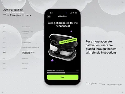 Hearing Support Tech Product Interactions animation app design application branding design graphic design interaction design interface mobile mobile app mobile application mobile design mobile interactions motion graphics onboarding product design ui user experience user interface ux
