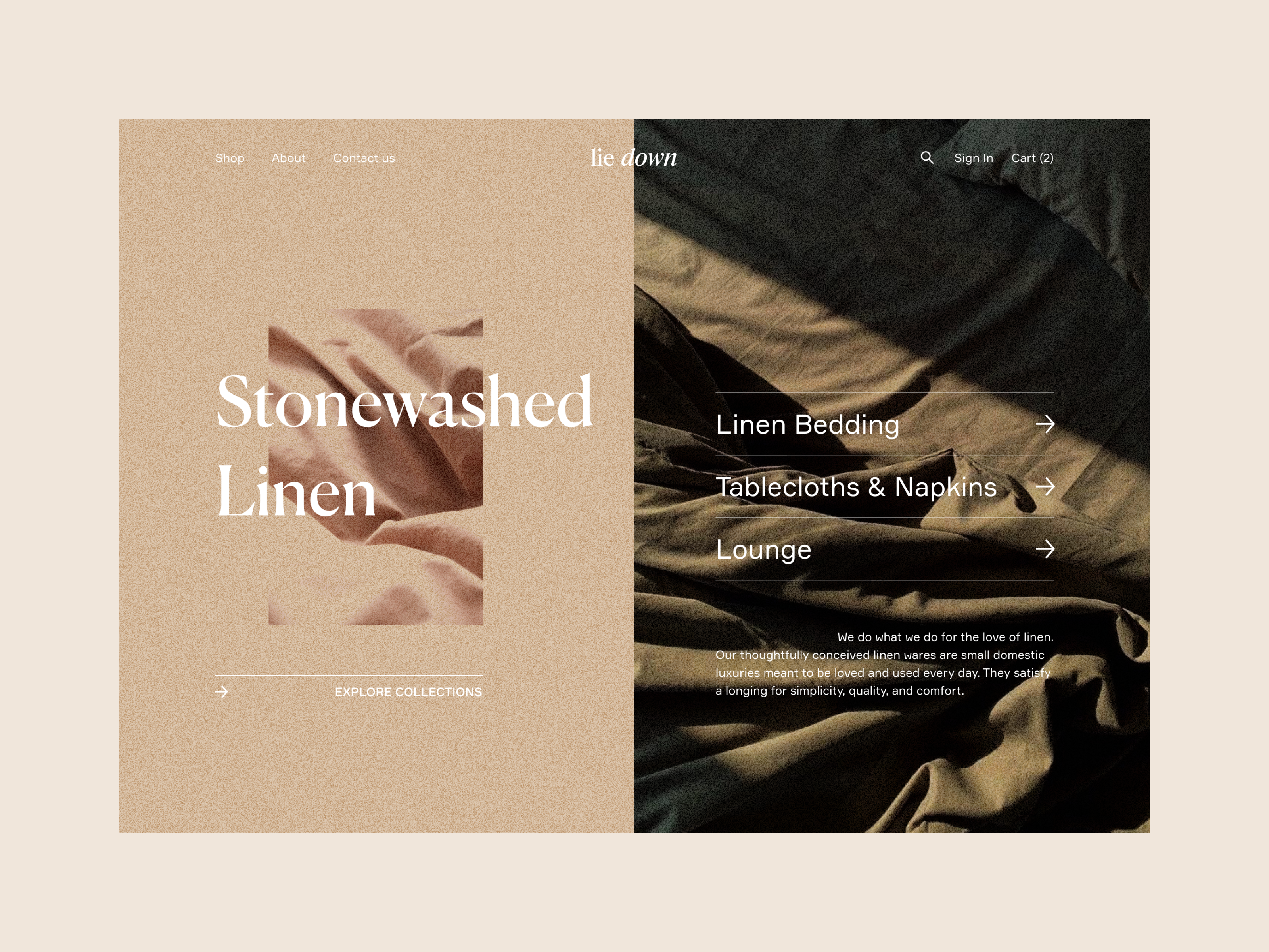 Example of Lie Down | Linen Clothing & Home Textile