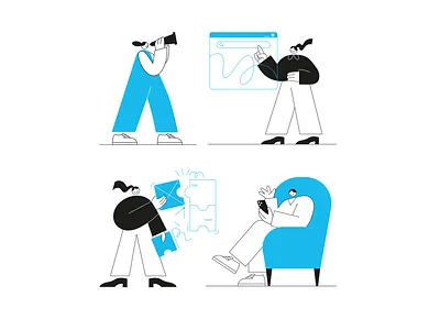 Illustrations for Brokers branding character design flat illustration vector