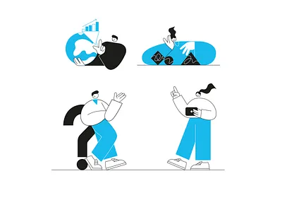 Illustrations for Brokers branding character design flat illustration ui vector