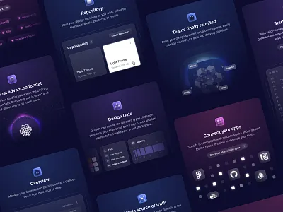 Specify · Website Cards Design api apps cards clean code dark ui design system design token features gradient icon icon design illustration product design ui