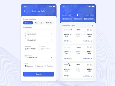 Flight booking App app app design booking figma flight intera interaction mobile ui ui design user interface ux ux design