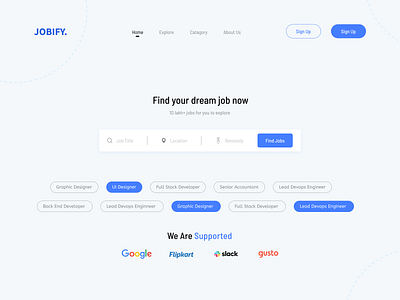 Job Website app clean design landingpage design minimal ui ux website design