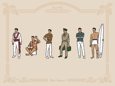 Elvis: Blue Hawaii elvis hawaii illustration portrait simple