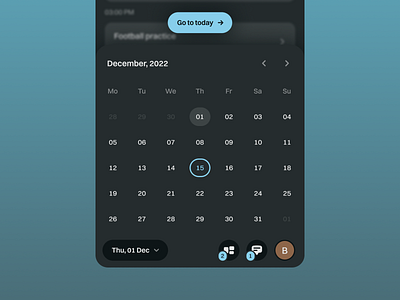 Handbook - Calendar black blue bottom sheet calendar clean dark date days design drawer education flat handbook minimal schedule simple task track ui ux