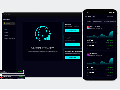 A web3 decentralized application for managing investment funds blockchain contrast crypto dapp decentralized applications defi design system figma product design ui user experience user experience design ux web app web application web3