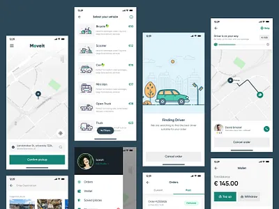 Moveit web app app app design dribbble map passenger app ride app ui ui design user app ux design
